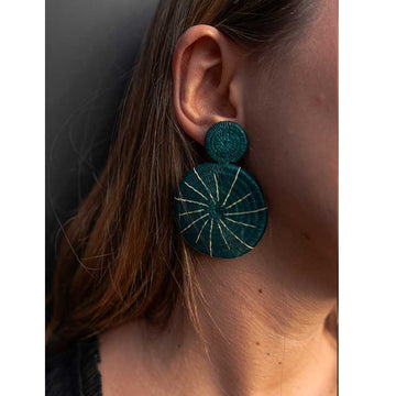 Green Medallion Earring